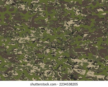 Beige Seamless Abstract Vector Camouflage Print. Repeated Khaki Fashion Graphic Army Backdrop.  Dark Seamless Graphic Graphic Combat Pattern. Repeated Brown Vector Soldier Background. 