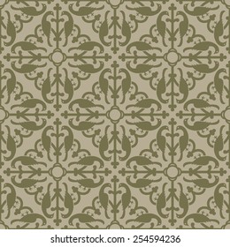 Beige seamless background. Royal elements in a gothic style. Ornament for a tiles and mosaics. Pattern for wallpaper and textile. Editable vector file.