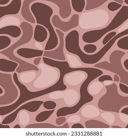 Diseño De Tejidos De Primavera Elegantes Y Beige. Decoración Blanca Repetida Ilustración Aislada, Patrón Sin Marea. Vector De Decoración Repetitivo De La Naturaleza Marrón. 