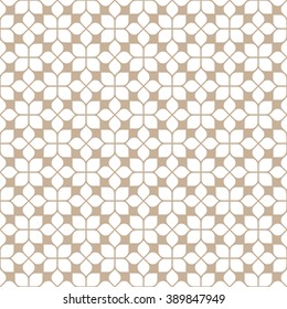 Beige seamless flower pattern in oriental style. Vector background