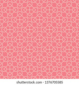Beige seamless geometric print on pink background