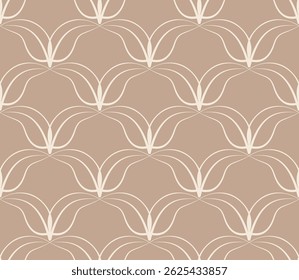Beige seamless pattern art deco repeat for wallpaper fabric wrapping paper and interior decor