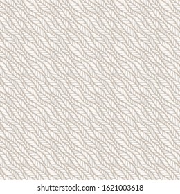 Beige seamless pattern of braids, endless texture, stylized sweater fabric. Texture for web, print, wallpaper, fall winter fashion, textile design, website background, holiday home decor