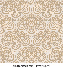 Beige seamless pattern with decorative ornaments. Vector illustration.