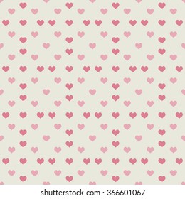 beige seamless pattern with many  pink  heart