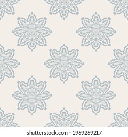 Beige seamless pattern with ornament. Good for murals, textiles, postcards and prints. Vector illustration.