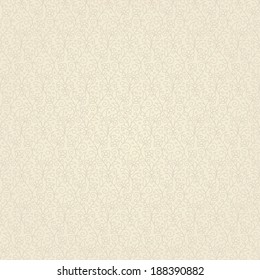 Beige seamless pattern. Ornamental flowers. Vector.