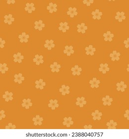Beige seamless pattern with sakura flowers