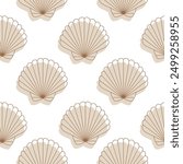 Beige seamless pattern of a shell