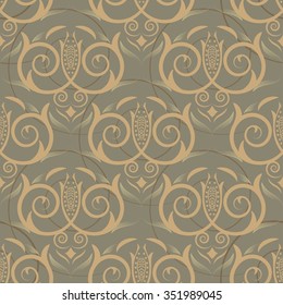 beige seamless pattern vintage ornament