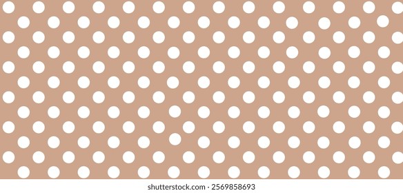 Beige seamless pattern with white polka dots