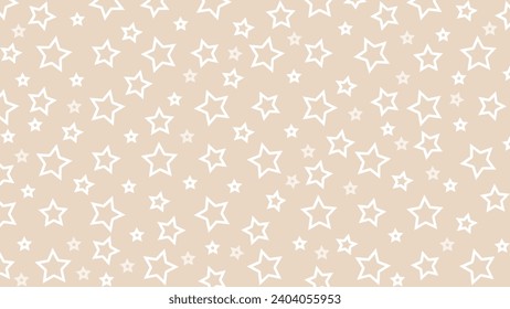 Beige seamless pattern with white stars