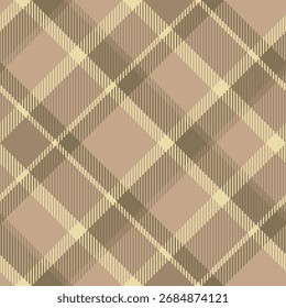 Beige nahtlos kariertes Tartan-Muster, Sandfarbe natürliche Stoff Swatch, Textil, geometrischer Hintergrund