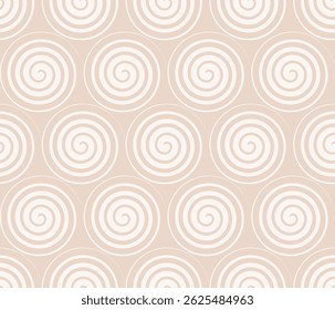Bege sem emenda espiral círculo padrão plano de fundo, retro retro espiral textura papel de parede para impressão de tecido e web