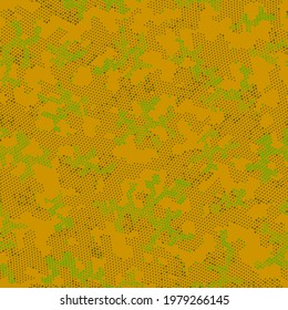 Beige Seamless Spots Camouflage, Graphic Clouds.  Repeated Vector Khaki Doted, Camo Texture. Green Seamless Artistic Camouflage, Graphic Pattern. Seamless Vector Patterd Design.