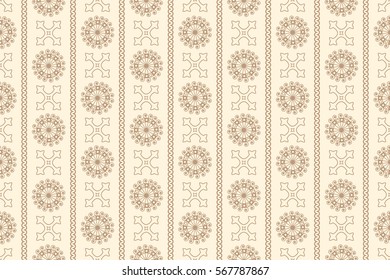 Beige seamless vintage ornamental pattern. Vector illustration