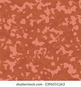 Beige Seamless War Vector Background. Desert Seamless Halftone Graphic Texture. Camouflage Military Khaki Repeated Creative Graphic Art. Green Camouflage Seamless Pattern. Camoflage