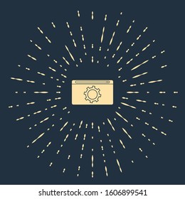 Beige Setting icon isolated on blue background. Adjusting, service, maintenance, repair, fixing. Abstract circle random dots. Vector Illustration