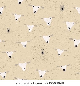 Estampado de fondo de oveja beige. Ideal para decoraciones originales. Perfecto para la tela, Fondo de pantalla, envoltura, scrapbooking y papelería. Diseño de patrón de superficie.