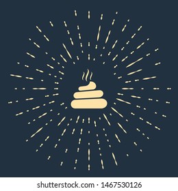 Beige Shit icon isolated on dark blue background. Abstract circle random dots. Vector Illustration