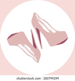 Beige shoes. Vector illustration