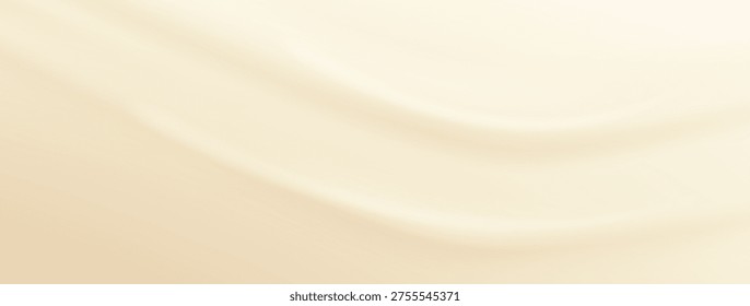 Beige silk gradient with texture background. Pearl studio backdrop. Vanilla gradation bg for luxury and aesthetic design. Gentle satin abstract wallpaper. Watercolor creamy wave on clean cloth.