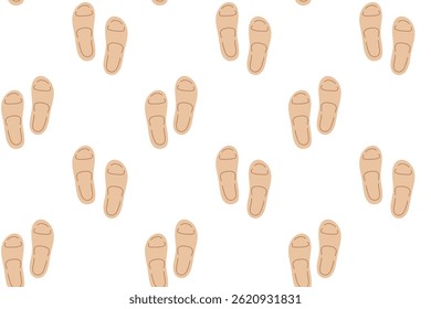Patrón transparente de las zapatillas beige sobre fondo blanco