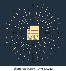 Beige Smart contract icon isolated on dark blue background. Blockchain technology, cryptocurrency mining, bitcoin, altcoins, digital money market. Abstract circle random dots. Vector Illustration