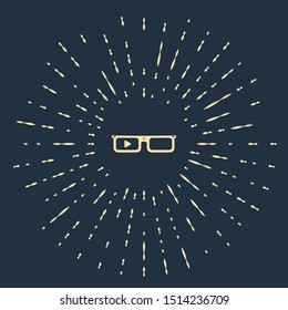 Beige Smart glasses mounted on spectacles icon isolated on dark blue background. Wearable electronics smart glasses with camera and display. Abstract circle random dots. Vector Illustration