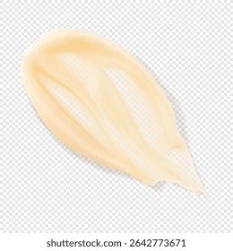 Beige Smear Shampoo Textur isoliert realistische Vektorgrafik. Hautpflege Schönheitsprodukt Retinol Feuchtigkeitscreme Spritzwasser Schlaganfall