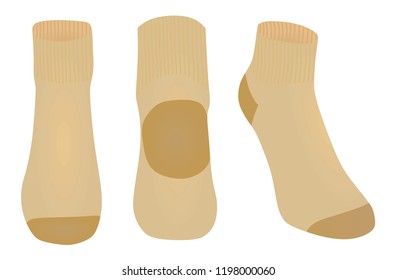 Beige socks. vector illustration