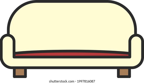 Beige sofa, illustration, on a white background.