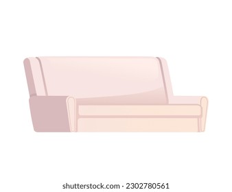 Beige weiche Sofa - Modernes Design für Wohnzimmer oder Rezeption, Vektorgrafik einzeln auf weißem Hintergrund