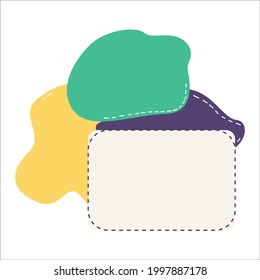Beige space for text on an abstract spotted background. Abstract colored spots on a white background. Vector. Blank template quote text info design. Template for social networks stories and posts.