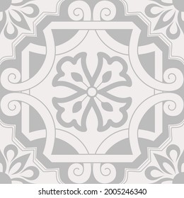 Beige Spanish Tile - Vector Ornamental Illustration - Talavera Tile
