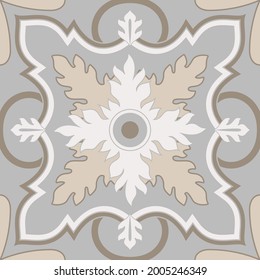Tile Español Beige - Ilustración ornamental vectorial - Talavera Tile