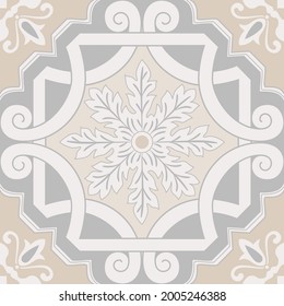 Spanische Tile in Beige - Vektorgrafik zum Ziergebrauch - Talavera Tile