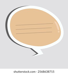 Beige Speech Bubble with Dotted Lines