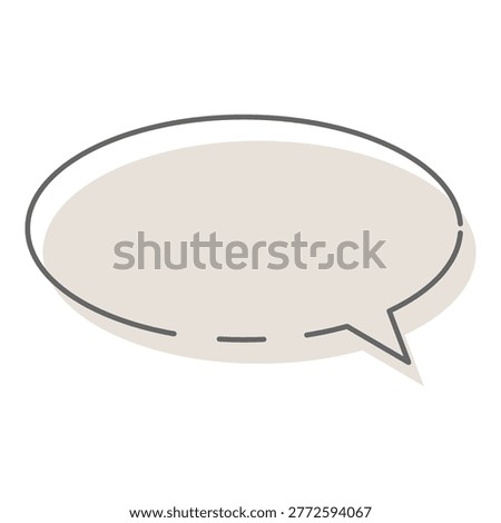 Beige speech bubble frame with copy space