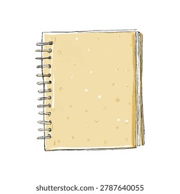 beige spiral bound notebook with plain cover shown from front