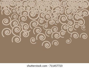 Beige spirals on an dark brown background