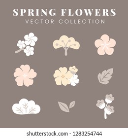 Beige Frühlingsblumen, Vektorgrafik