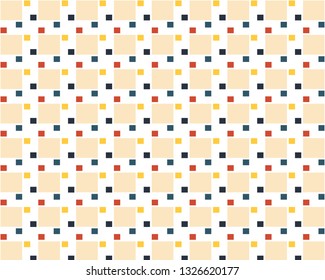 beige squares and colored small circles allover pattern, element design, background, screensaver, textile, print, web design, wall paper, bedding set,