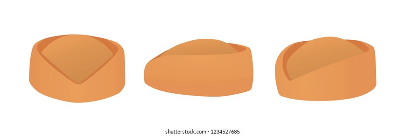 Beige  stewardess hat. vector illustration