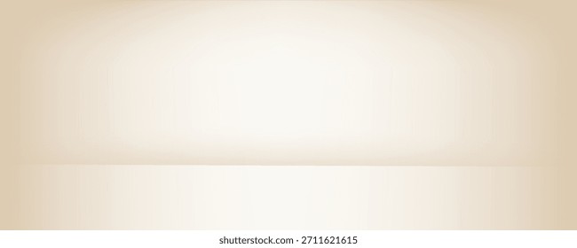 Concepto de diseño de sala de estudio beige. Fondo de pantalla de plataforma marrón claro. Fondo de pared o superficie de piso de color crudo para presentación, Plantilla de maqueta, escaparate de productos. Fondo de pantalla de gradiente suave de Vector