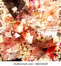 Beige surface. The dark and light spots randomly mixed. Complicated seamless pattern. Vector scribble. Easy editable. Triangular elements. Background for book design, print design, flyer template. 