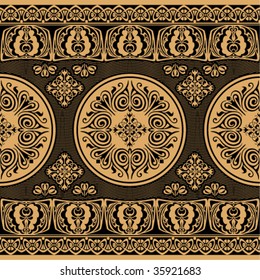 beige symmetric decorative pattern in a kind lace on a black background