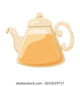 Beige teapot isolated on white background.