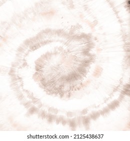 Batik de tinte marrón. Vector de pincel de círculo. Antecedentes teñidos de círculo. Tinta suave espiral. Tinta de franja blanca. Impresión de tinte de puntas espirales. Beige Circle Boho. Fondo De Bañera Beige. Bañera Cream Elegant.