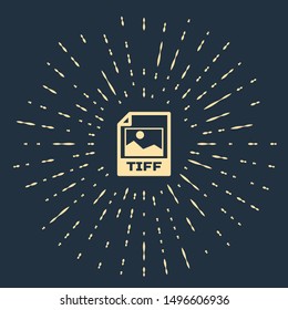 Beige TIFF file document. Download tiff button icon isolated on dark blue background. TIFF file symbol. Abstract circle random dots. Vector Illustration
